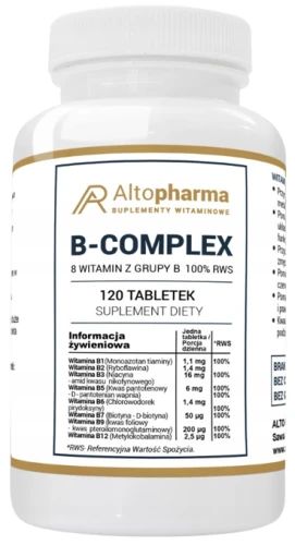 Witamina B Complex 100% RWS 120 tabletek, AltoPharma