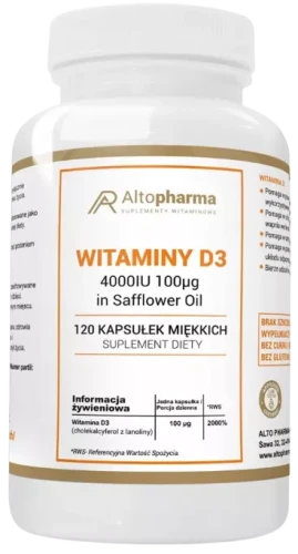 D3 4000IU 120 kapsułek miękkich, AltoPharma