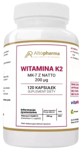 AltoPharma Witamina K2 vitaMK7® 200µg 120 kapsułek - Naczynia Krwionośne Krążenie Kości