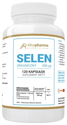 Selen organiczny 200µg 120 kapsułek, AltoPharma