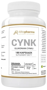 Cynk 15 mg 180 Kapsułek, AltoPharma