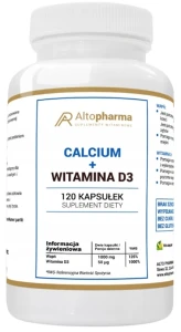 Calcium 1000mg + Witamina D3 2000IU 120 kapsułek, AltoPharma
