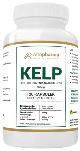 Kelp Jod Naturalny 325 mcg 120 kapsułek, AltoPharma