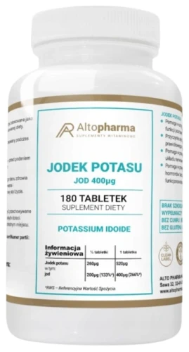 Jodek Potasu Jod 400µg Potassium Iodide 180 tabletek, AltoPharma