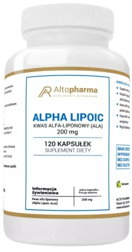 Kwas Alfa Liponowy (ALA) 200mg 120 KAPSUŁEK, AltoPharma