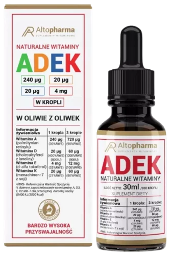 Naturalna Witamina ADEK Forte w kroplach 30 ml, AltoPharma