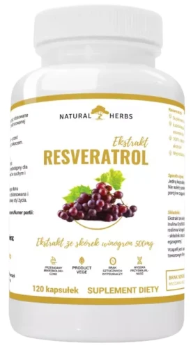 Resveratrol Extract 500mg Ekstrakt ze skórek winogron 120 Kapsułek, AltoPharma