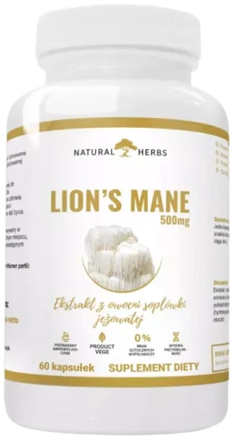 Lion's Mane 500 mg ekstrakt z owocni soplówki jeżowatej 60 kapsułek, AltoPharma