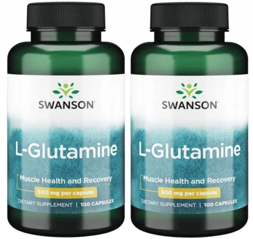 Zestaw 2x L-Glutamine - L-Glutamina 500mg 100 kaps, Swanson