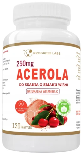 Acerola 250 mg 120 pastylek do ssania, Progress Labs