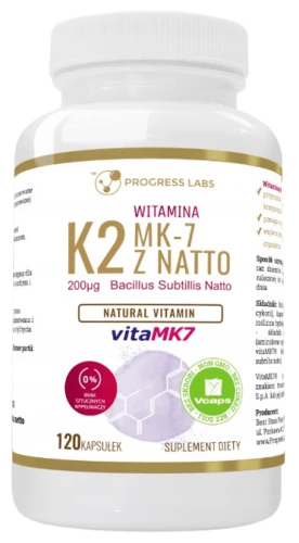 Witamina K2 vitaMK7® 200µg FORTE 120 kapsułek, Progress Labs