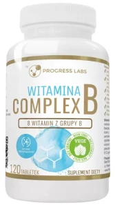 Progress Labs Witamina B Complex 100% RWS 120 tabletek - Układ Nerwowy Zmęczenie Kości Mięśnie