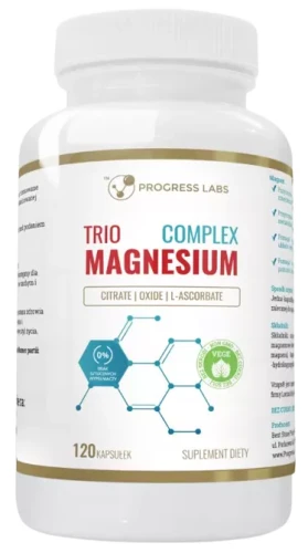 Trio Magnesium Complex 400mg 120 kapsułek, Progress Labs