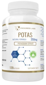 Progress Labs Potas 350mg 120 kapsułek - Ciśnienie Krwi Układ Nerwowy Jelita