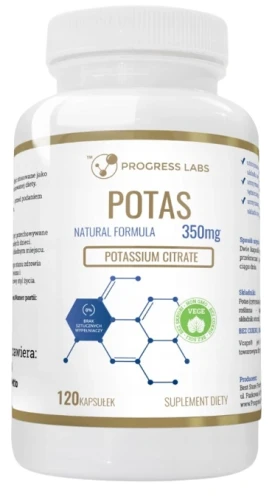 Potas 350mg 120 kapsułek, Progress Labs