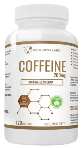 Kofeina 200mg 120 tabletek, Progress Labs