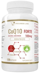 Koenzym Q10 Forte 100mg CoQ10 Ubichinon 120 Kapsułek, Progress Labs