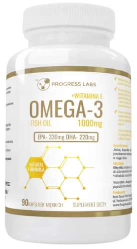 Omega-3 1000mg 90 kapsułek, Progress Labs