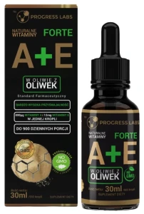 Naturalna Witamina A+E Forte w kroplach 30ml, Progress Labs