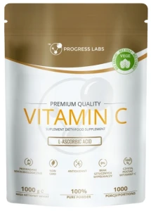 Progress Labs Witamina C 100% Kwas L-askorbinowy Proszek 1000g - Antyoksydant Skóra Odporność Kości