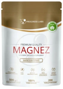 Magnez w proszku Cytrynian magnezu 500g, Progress Labs