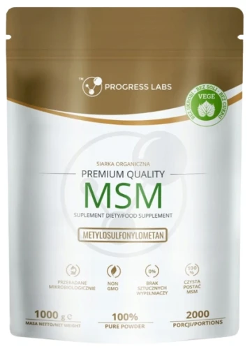 MSM 500 mg Siarka Organiczna w proszku 1000g, Progress Labs