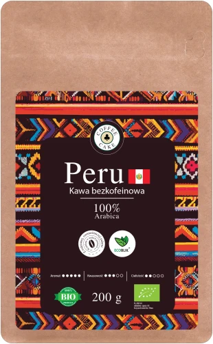 Kawa ziarnista Arabica 100% EKO BEZKOFEINOWA 200g, Ecoblik
