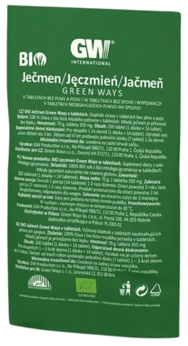 BIO JĘCZMIEŃ w tabletkach 210g, Green Ways - 1 saszetka