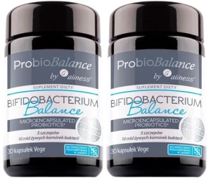 Zestaw 2x Aliness ProbioBALANCE Bifidobacterium Balance 10 mld. 30 kapsułek VEGE - Trawienie Układ Pokarmowy Jelita