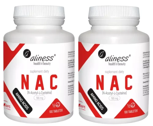 Zestaw 2x NAC N-Acetyl-L-Cysteine 190mg 100 tabletek, Aliness