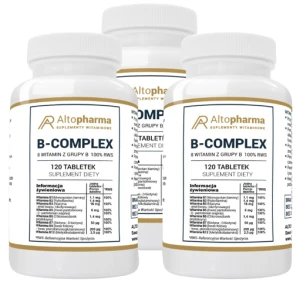 Zestaw 3x Witamina B Complex 100% RWS 120 tabletek, AltoPharma