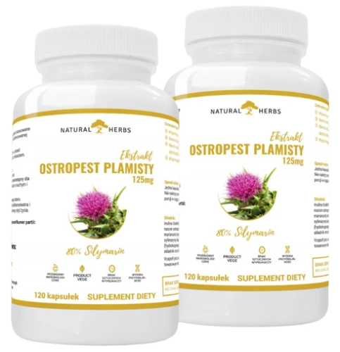 Zestaw 2x Ostropest Plamisty Ekstrakt 80% Sylimaryny 120 kapsułek, AltoPharma