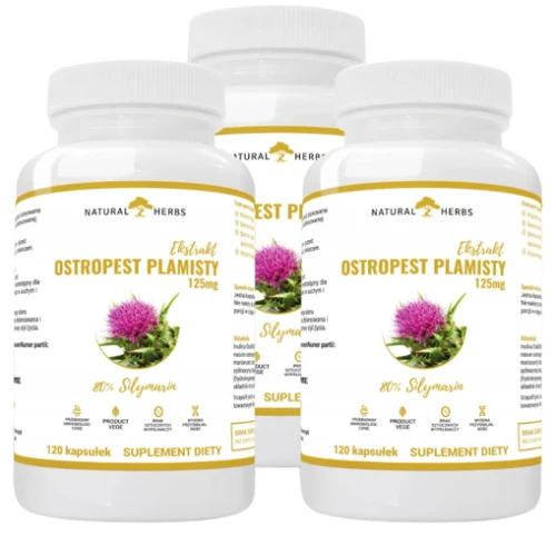 Zestaw 3x Ostropest Plamisty Ekstrakt 80% Sylimaryny 120 kapsułek, AltoPharma