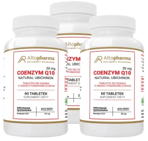 Zestaw 3x Koenzym Q10 Forte 30mg CoQ10 UBICHINON Do Ssania o smaku pomarańczowym 60 tabletek, AltoPharma