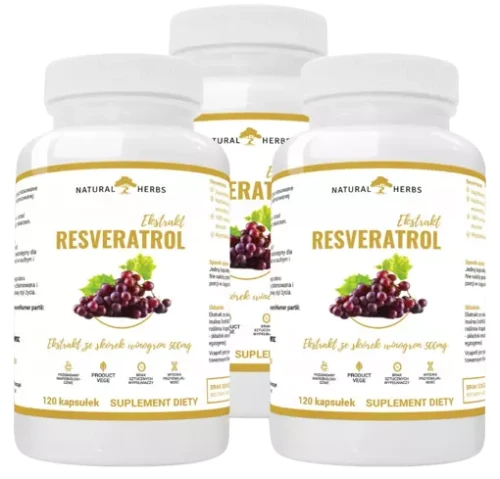 Zestaw 3x Resveratrol Extract 500mg Ekstrakt ze skórek winogron 120 Kapsułek, AltoPharma
