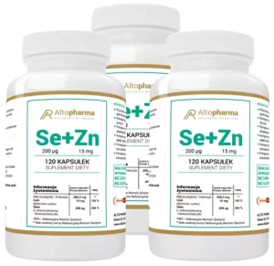Zestaw 3x SELEN 200µg + CYNK 15mg + PREBIOTYK 120 kapsułek, AltoPharma