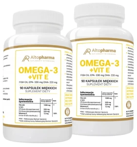 Zestaw 2x AltoPharma Omega-3 1000mg 90 kapsułek - Krążenie Serce Mózg Wzrok Odporność