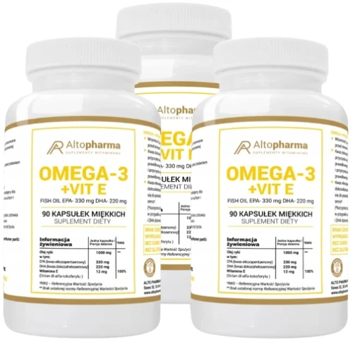 Zestaw 3x Omega-3 1000mg 90 kapsułek miękkich, AltoPharma