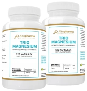 Zestaw 2x TRIO MAGNESIUM COMPLEX 400mg 120 kapsułek, AltoPharma