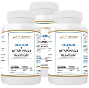 Zestaw 3x Calcium 1000mg + Witamina D3 2000IU 120 kapsułek, AltoPharma