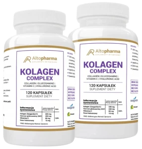 Zestaw 2x AltoPharma Kolagen Complex 120 kapsułek - Nawilżenie Skóra Włosy Paznokcie Antyoksydant