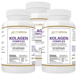 3 x AltoPharma Kolagen Complex 120 kapsułek - Nawilżenie Skóra Włosy Paznokcie Antyoksydant