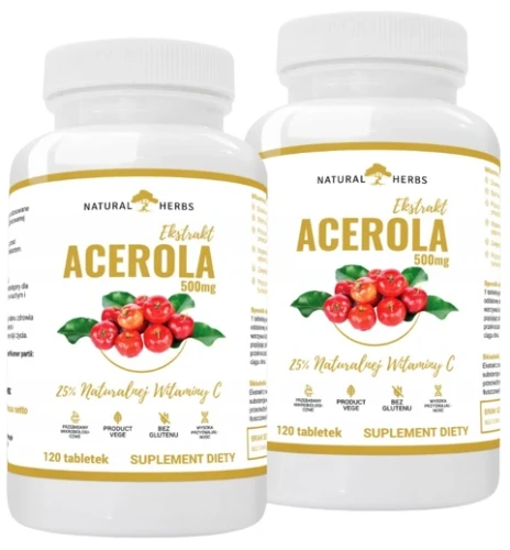 Zestaw 2x Acerola Forte 500mg 120 tabletek, AltoPharma