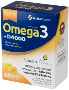 Xenico XeniVIT Omega-3 D4000 60 kapsułek softgel - Serce Wzrok Mózg Krążenie Odporność Kości
