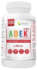 ADEK FORTE A,D3,E,K2 MK-7 in MCT 120 kapsułek miękkich, Wish