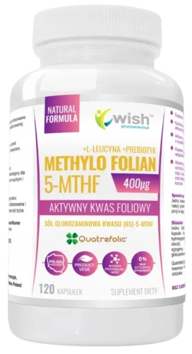 Aktywny Kwas Foliowy Witamina B9 120 kapsułek, Wish.webp