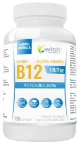 Wish Witamina B12 1000µg 120 kapsułek - Przemęczenie Stres Mózg Układ Nerwowy