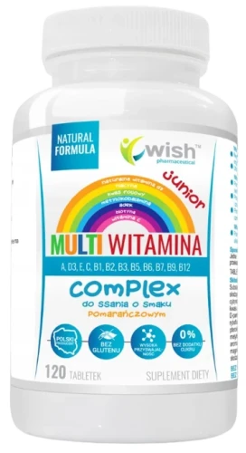 Multi Witamina Junior do ssania 120 tabletek, Wish.webp