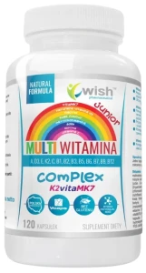 Wish Multi Witamina Junior 120 kapsułek - Skóra Kości Antyoksydant Odporność