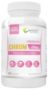 Chrom Pikolinian Chromu 200µg + Prebiotyk  60 kapsułek, Wish